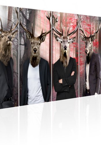 ARTGEIST billede trykt p lrred - People in Masks, 5-delt - Flere strrelser