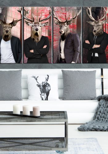 ARTGEIST billede trykt p lrred - People in Masks, 5-delt - Flere strrelser