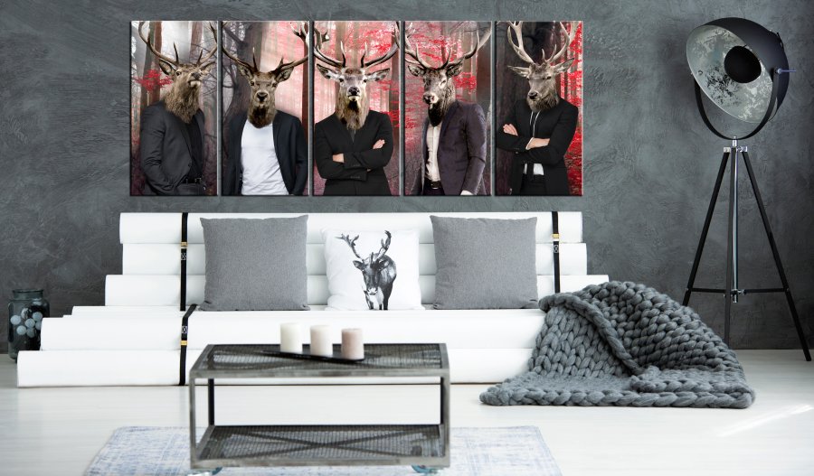 ARTGEIST billede trykt p lrred - People in Masks, 5-delt - Flere strrelser