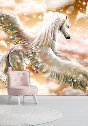 ARTGEIST Fototapet - Pegasus (Orange), orange Pegasus (flere strrelser)