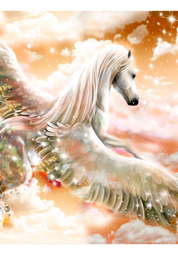 ARTGEIST Fototapet - Pegasus (Orange), orange Pegasus (flere strrelser)