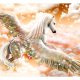 ARTGEIST Fototapet - Pegasus (Orange), orange Pegasus (flere strrelser)