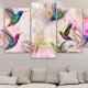 ARTGEIST billede trykt p lrred - Colourful Hummingbirds Pink, 5-delt - Flere strrelser