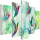 ARTGEIST billede trykt p lrred - Colourful Hummingbirds grn, 5-delt - Flere strrelser