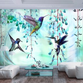 ARTGEIST Fototapet - Flying Hummingbirds (Green), grnne kolibrier (flere strrelser)