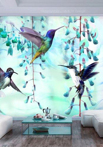 ARTGEIST Fototapet - Flying Hummingbirds (Green), grnne kolibrier (flere strrelser)