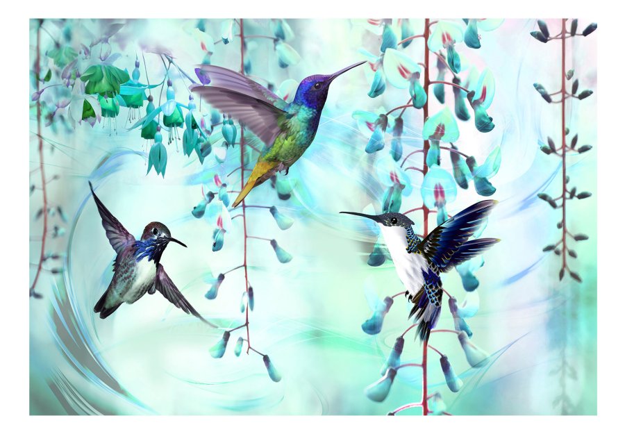 ARTGEIST Fototapet - Flying Hummingbirds (Green), grnne kolibrier (flere strrelser)