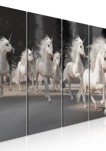 ARTGEIST billede trykt p lrred - Unicorns Run, 5-delt Narrow - Flere strrelser