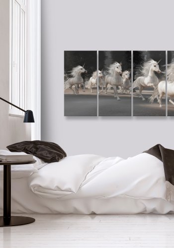 ARTGEIST billede trykt p lrred - Unicorns Run, 5-delt Narrow - Flere strrelser