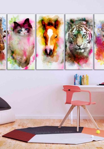 ARTGEIST billede - Watercolour Animal, 5-delt - Flere strrelser