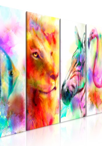 ARTGEIST billede trykt p lrred - Rainbow Watercolours, 5-delt - Flere strrelser