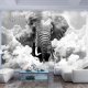 ARTGEIST Fototapet - Elephant in the Clouds (Black and White), elefant i skyerne (flere strrelser)