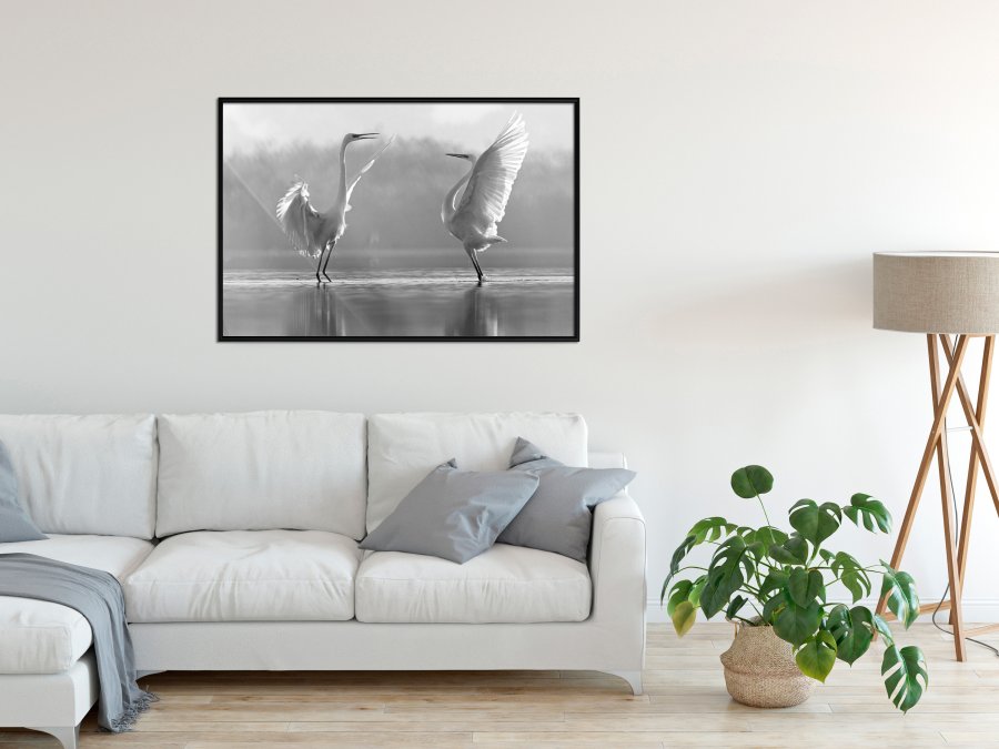 ARTGEIST Plakat med ramme - Black and White Herons
