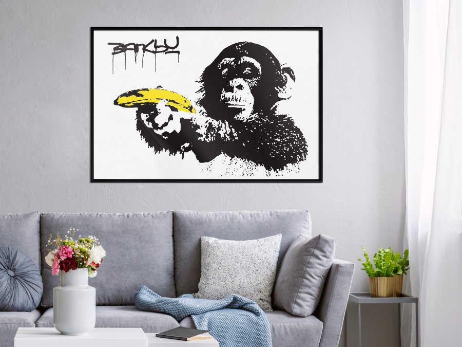 ARTGEIST Plakat med ramme - Banksy: Banana Gun I