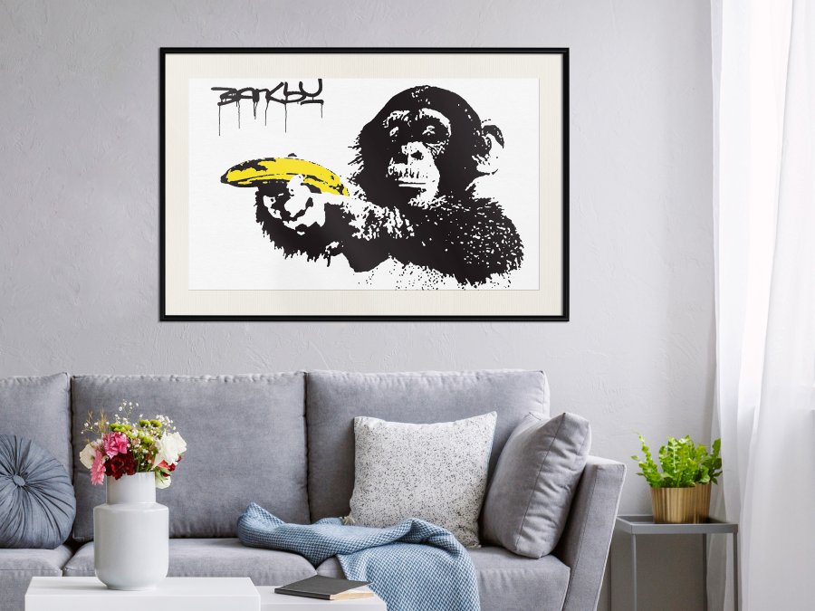 ARTGEIST Plakat med ramme - Banksy: Banana Gun I