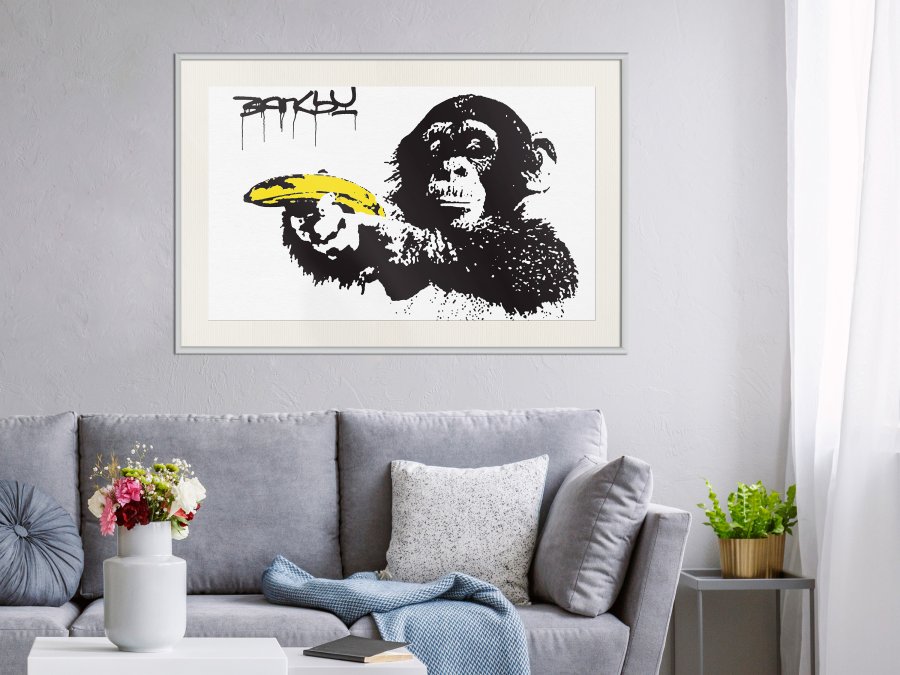 ARTGEIST Plakat med ramme - Banksy: Banana Gun I