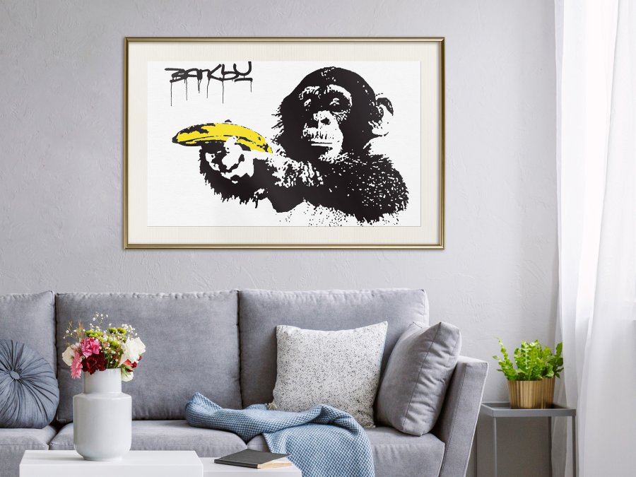 ARTGEIST Plakat med ramme - Banksy: Banana Gun I