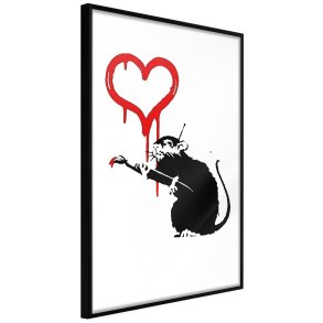 ARTGEIST Plakat med ramme - Banksy: Love Rat