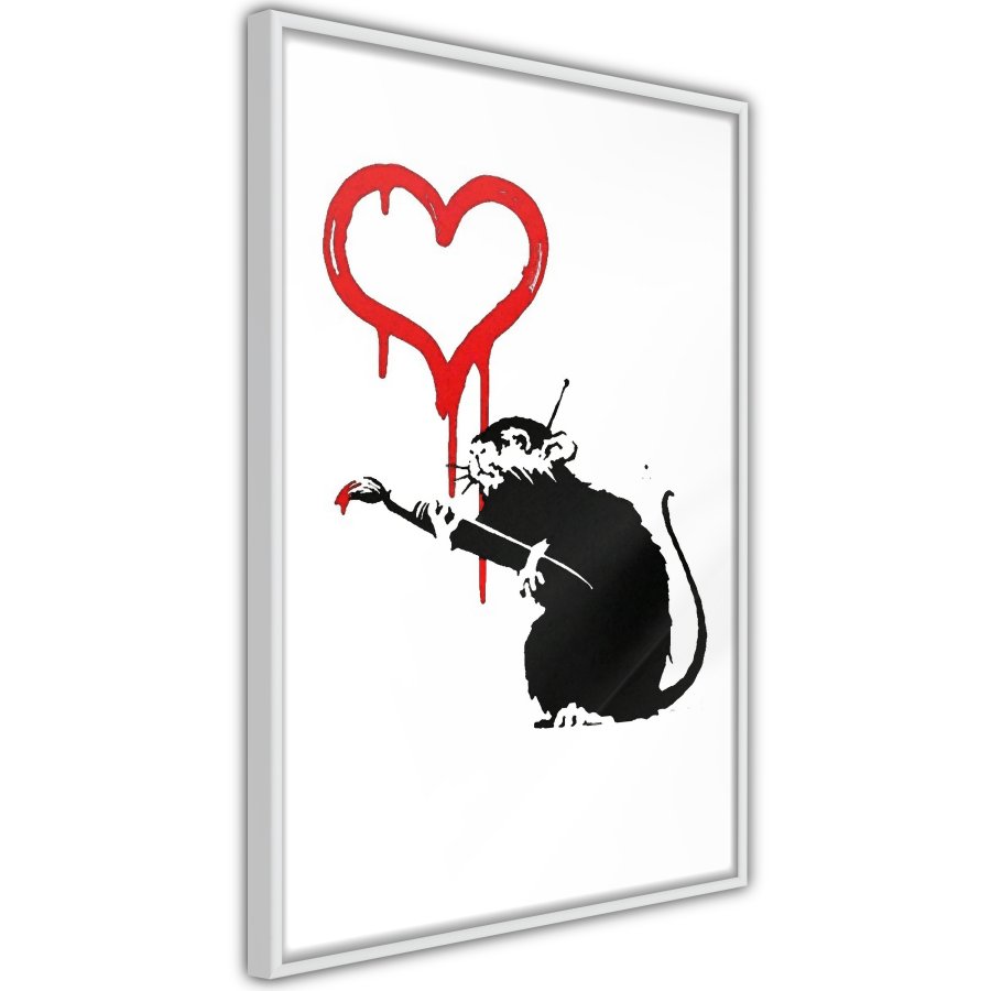 ARTGEIST Plakat med ramme - Banksy: Love Rat