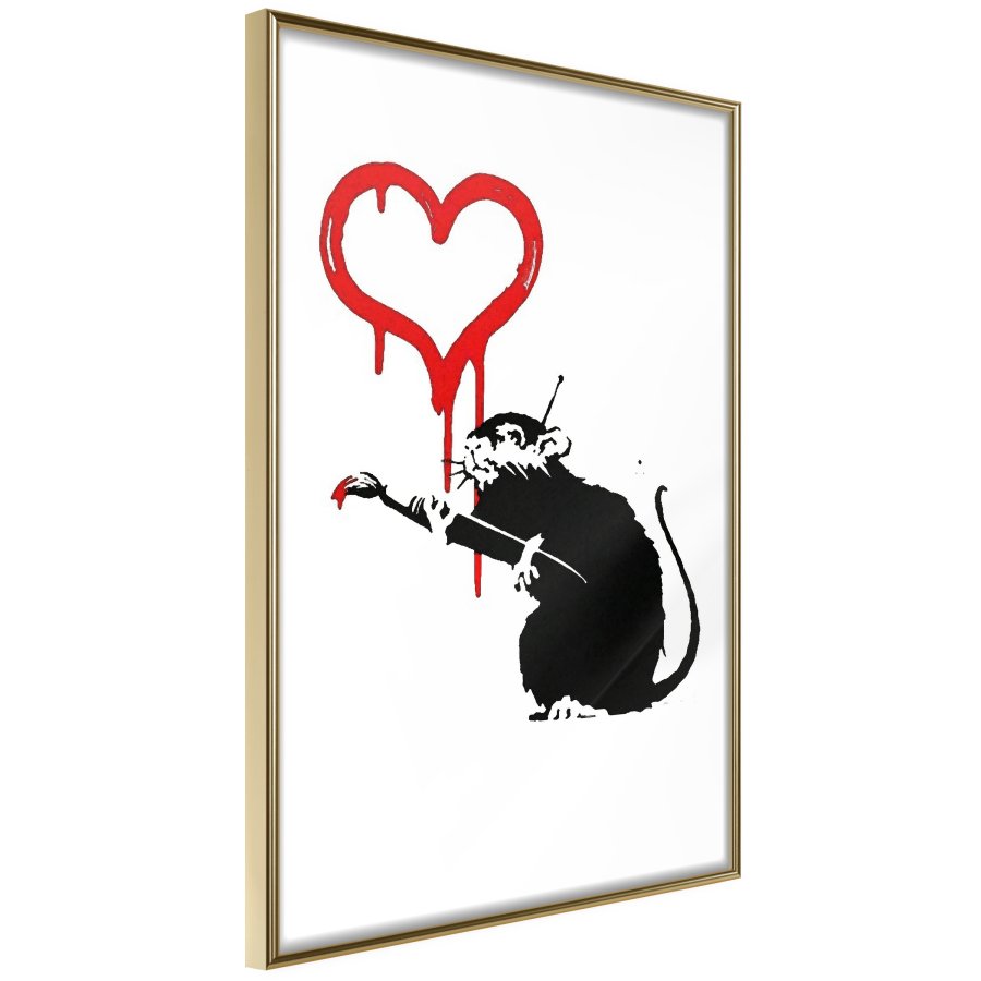 ARTGEIST Plakat med ramme - Banksy: Love Rat