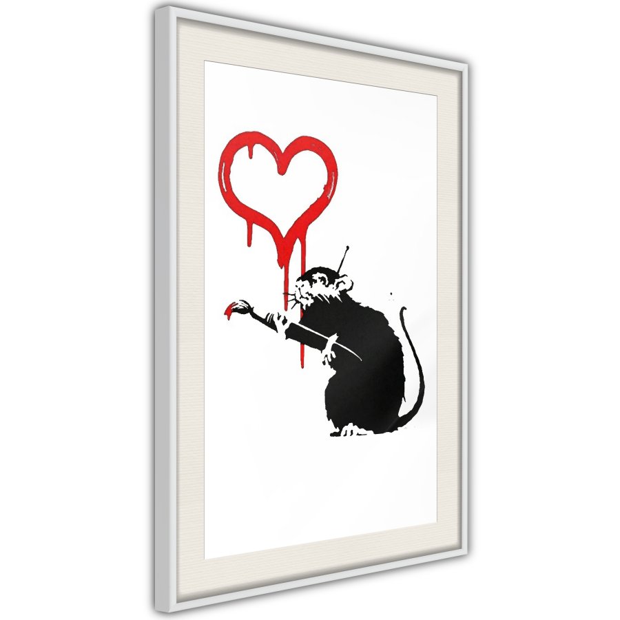 ARTGEIST Plakat med ramme - Banksy: Love Rat