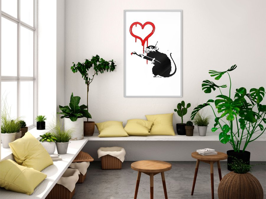 ARTGEIST Plakat med ramme - Banksy: Love Rat