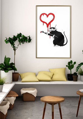 ARTGEIST Plakat med ramme - Banksy: Love Rat