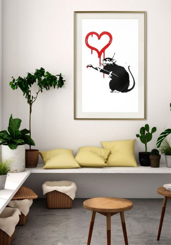ARTGEIST Plakat med ramme - Banksy: Love Rat
