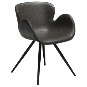 DAN-FORM GAIA Lnestol Vintage gr kunst. lder med sorte ben