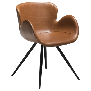 DAN-FORM GAIA Lnestol Vintage lysebrun kunst. lder med sorte ben