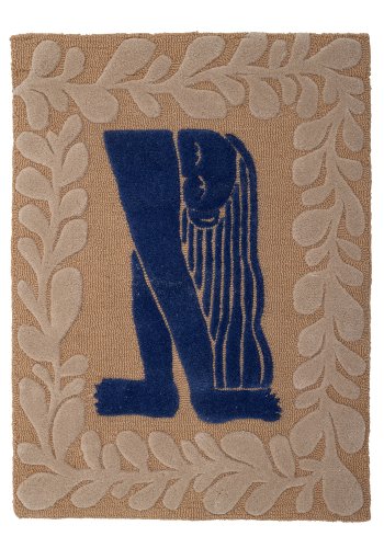 BLOOMINGVILLE Atle vgdekoration, rektangulr - brun uld (93x70)