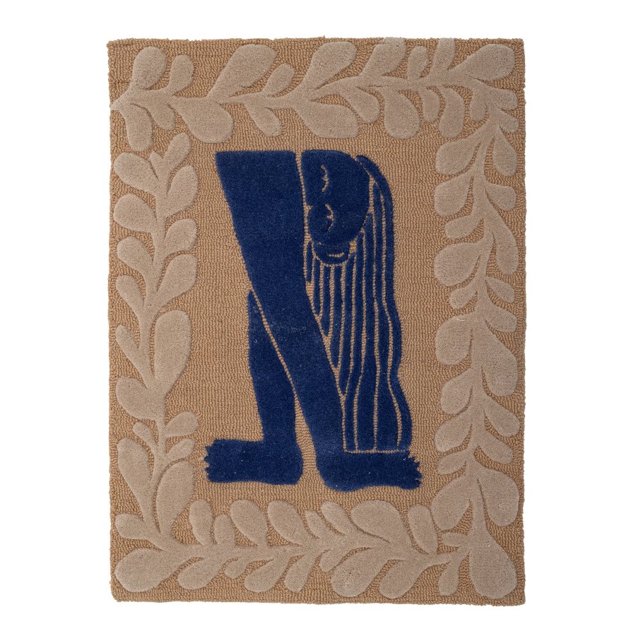 BLOOMINGVILLE Atle vgdekoration, rektangulr - brun uld (93x70)