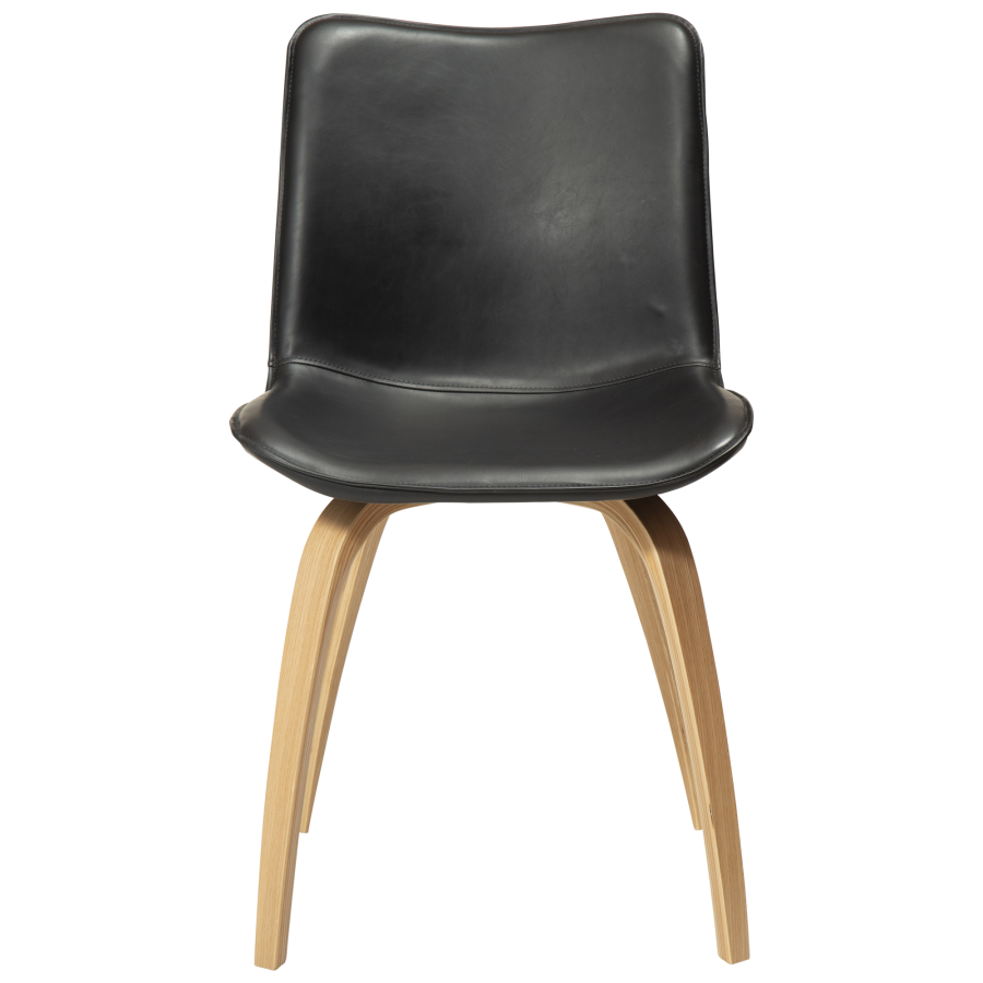 DAN-FORM GLEE stol Vintage sort kunst. l�der med egetr�sben