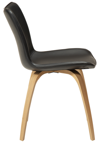 DAN-FORM GLEE stol Vintage sort kunst. l�der med egetr�sben