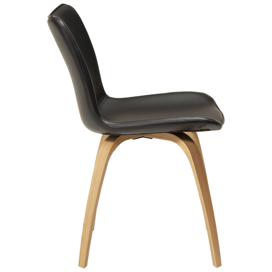 DAN-FORM GLEE stol Vintage sort kunst. l�der med egetr�sben