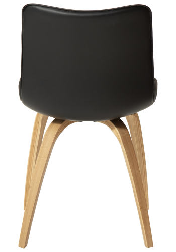 DAN-FORM GLEE stol Vintage sort kunst. l�der med egetr�sben