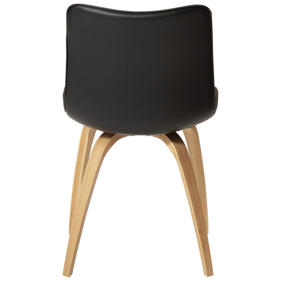 DAN-FORM GLEE stol Vintage sort kunst. l�der med egetr�sben