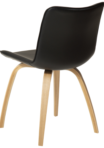 DAN-FORM GLEE stol Vintage sort kunst. l�der med egetr�sben