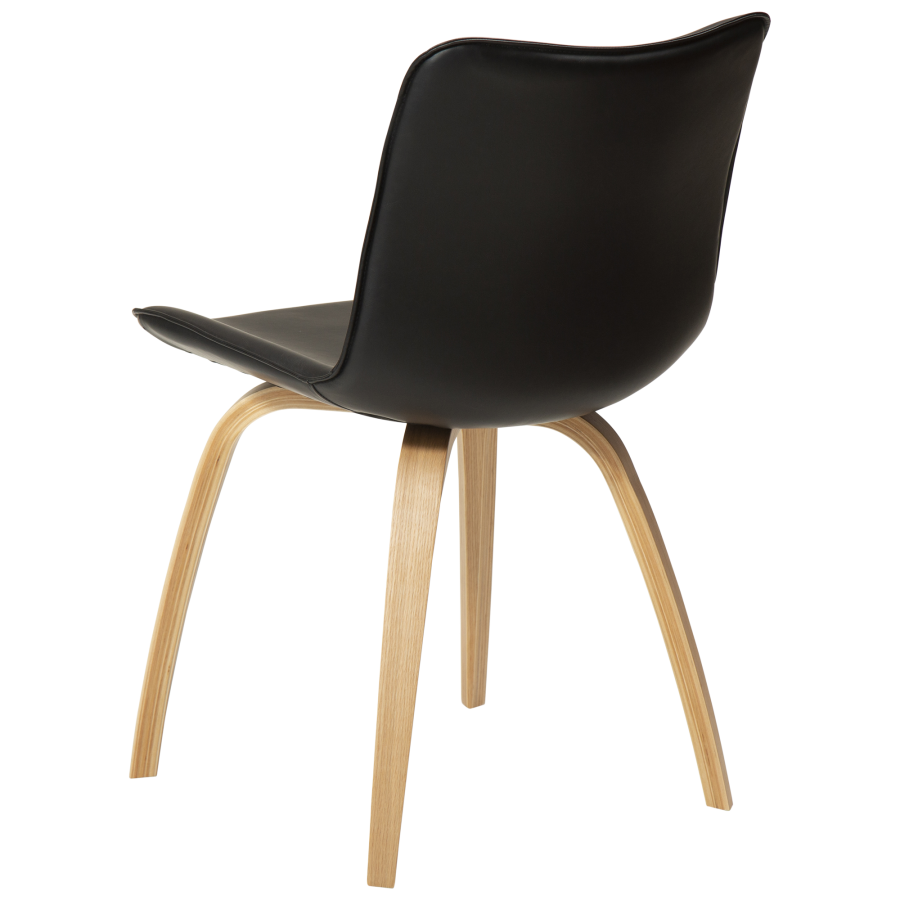 DAN-FORM GLEE stol Vintage sort kunst. l�der med egetr�sben