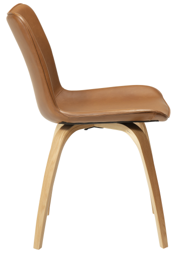 DAN-FORM GLEE stol Vintage lysebrun kunst. lder med egetrsben