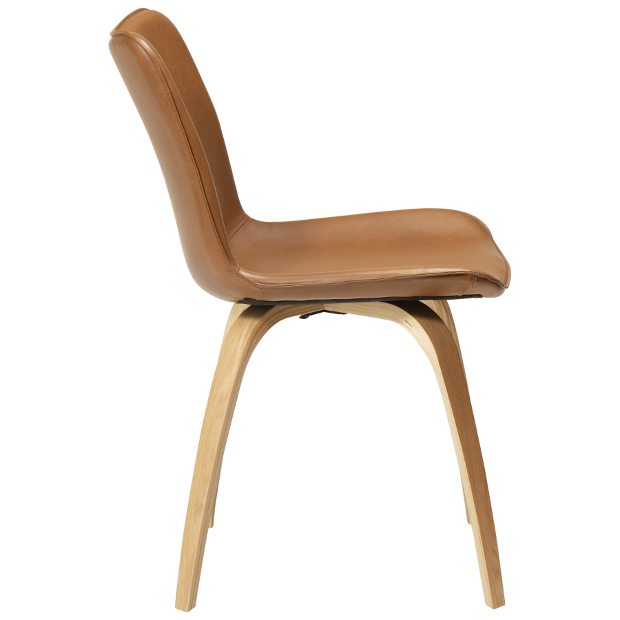 DAN-FORM GLEE stol Vintage lysebrun kunst. lder med egetrsben