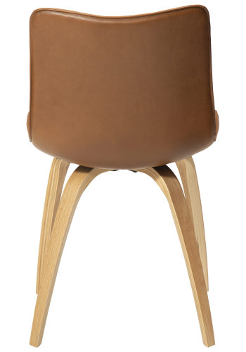 DAN-FORM GLEE stol Vintage lysebrun kunst. lder med egetrsben