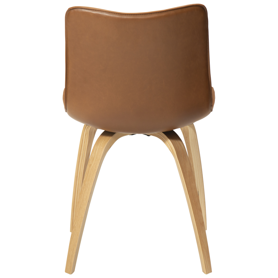 DAN-FORM GLEE stol Vintage lysebrun kunst. lder med egetrsben