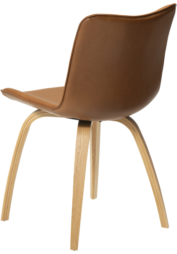 DAN-FORM GLEE stol Vintage lysebrun kunst. lder med egetrsben