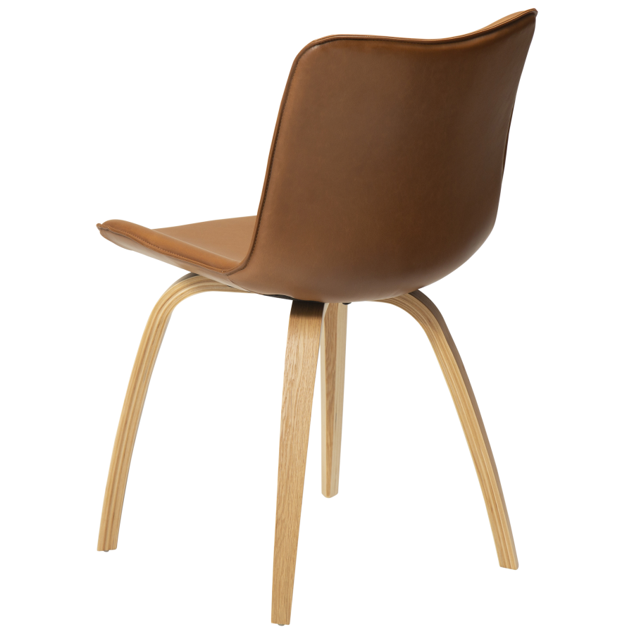 DAN-FORM GLEE stol Vintage lysebrun kunst. lder med egetrsben