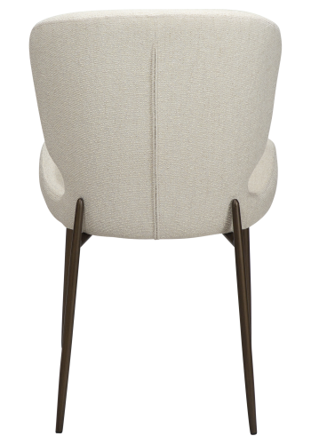 DAN-FORM GLORY Stol Bone hvid bouclé stof med antikke messing ben