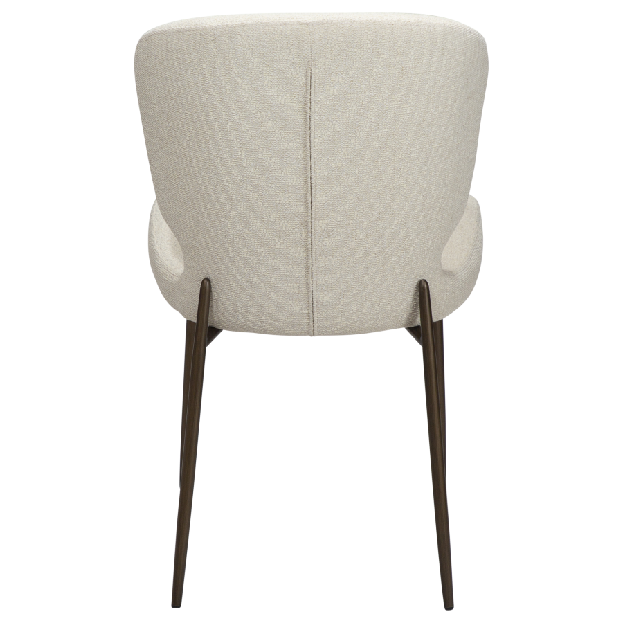 DAN-FORM GLORY Stol Bone hvid bouclé stof med antikke messing ben