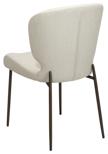 DAN-FORM GLORY Stol Bone hvid bouclé stof med antikke messing ben