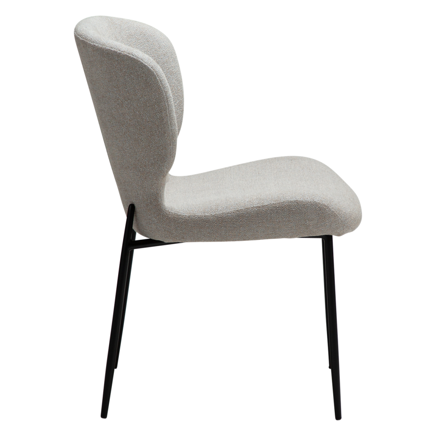 DANFORM Glory spisebordsstol - Cashmere boucléstof og sort stl