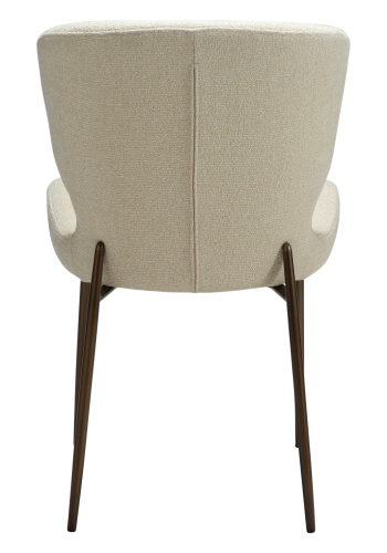 DANFORM Glory spisebordsstol - matteret mandel boucléstof m. glimmer og antik messing stl